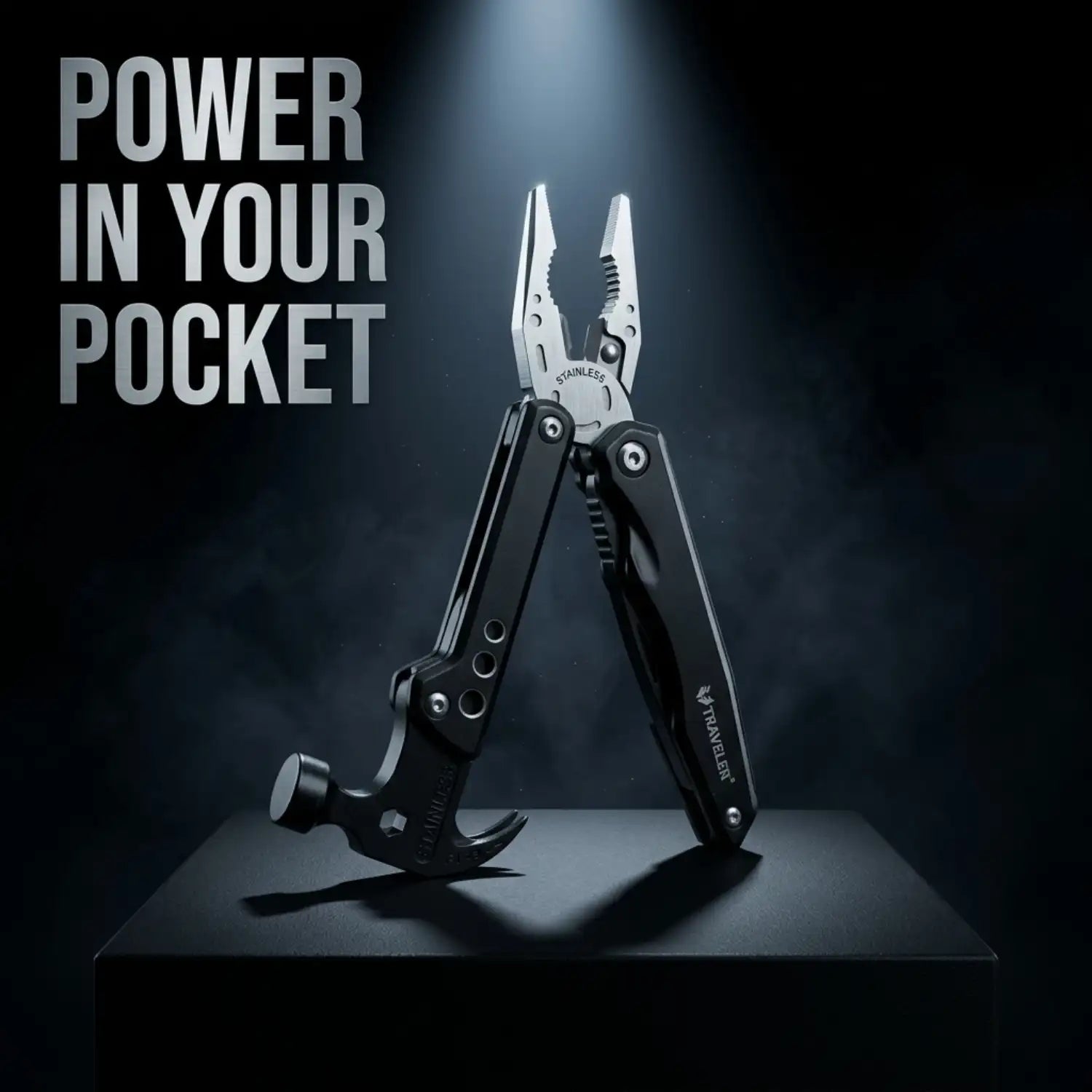 Premium Folding Multi-Tool Pliers – Stainless Steel 9-in-1 Pocket Tool with Knife, Screwdrivers & Wire Cutter