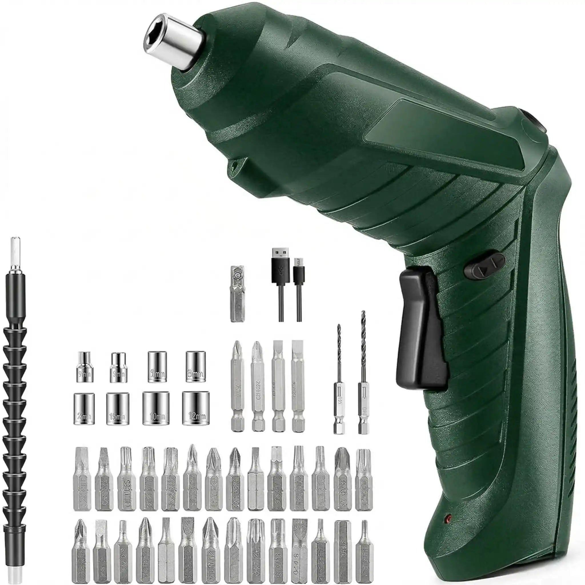 Fit 4.8V Cordless Screwdriver - Compact with Bit Set & Flexible Extension