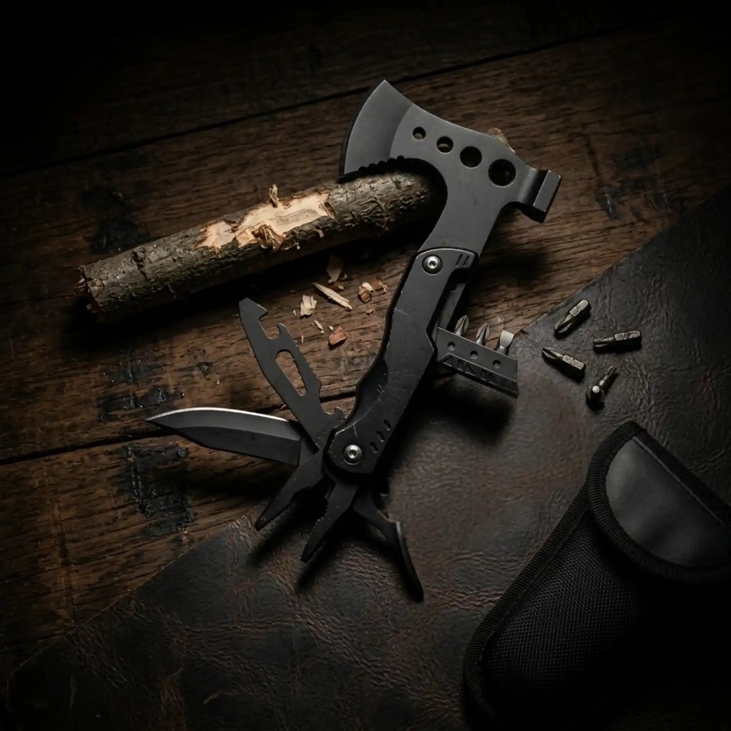 Professional 12-in-1 Tactical Multi Tool – Axe, Hammer & Survival Utility Kit with Carry Pouch