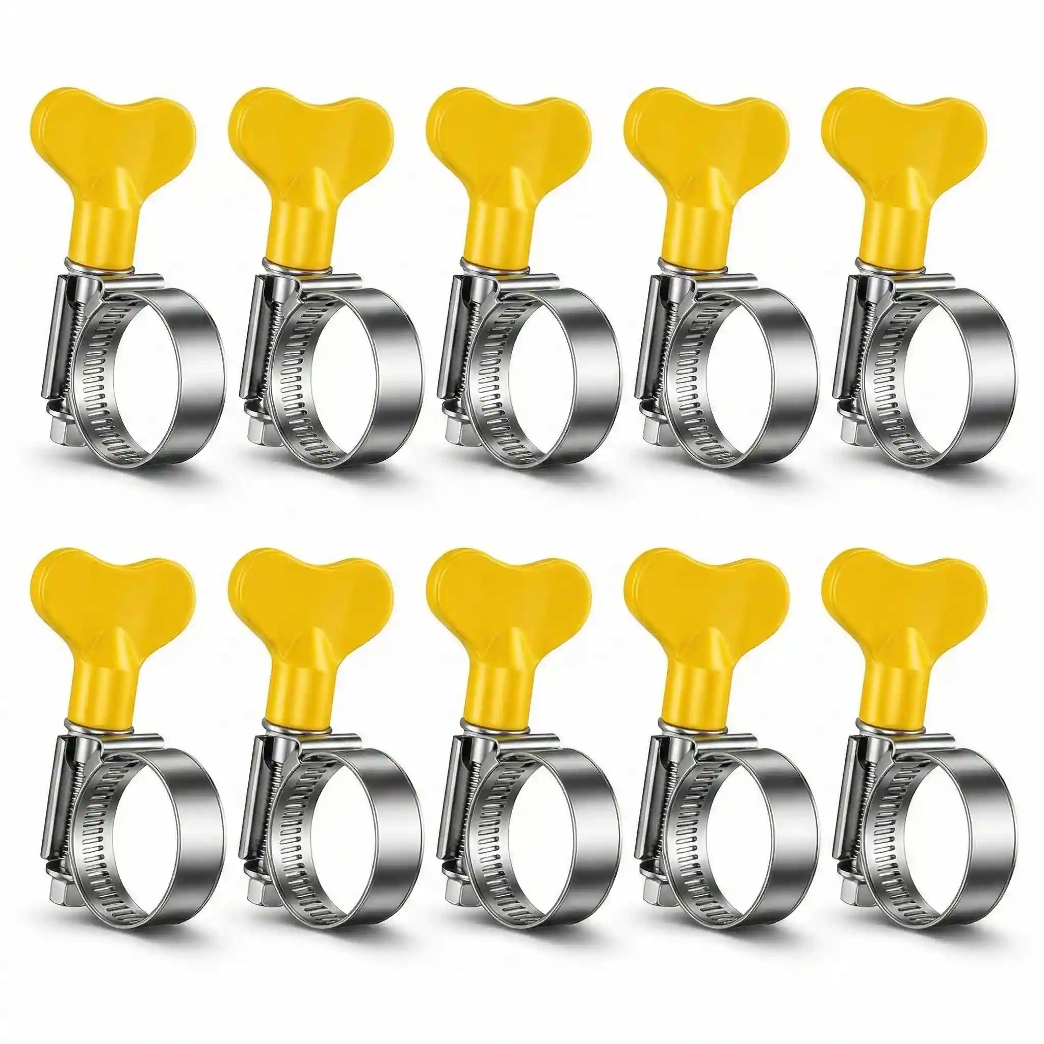 10 Pcs Butterfly Hose Clamp Set – Hand-Tighten Key
