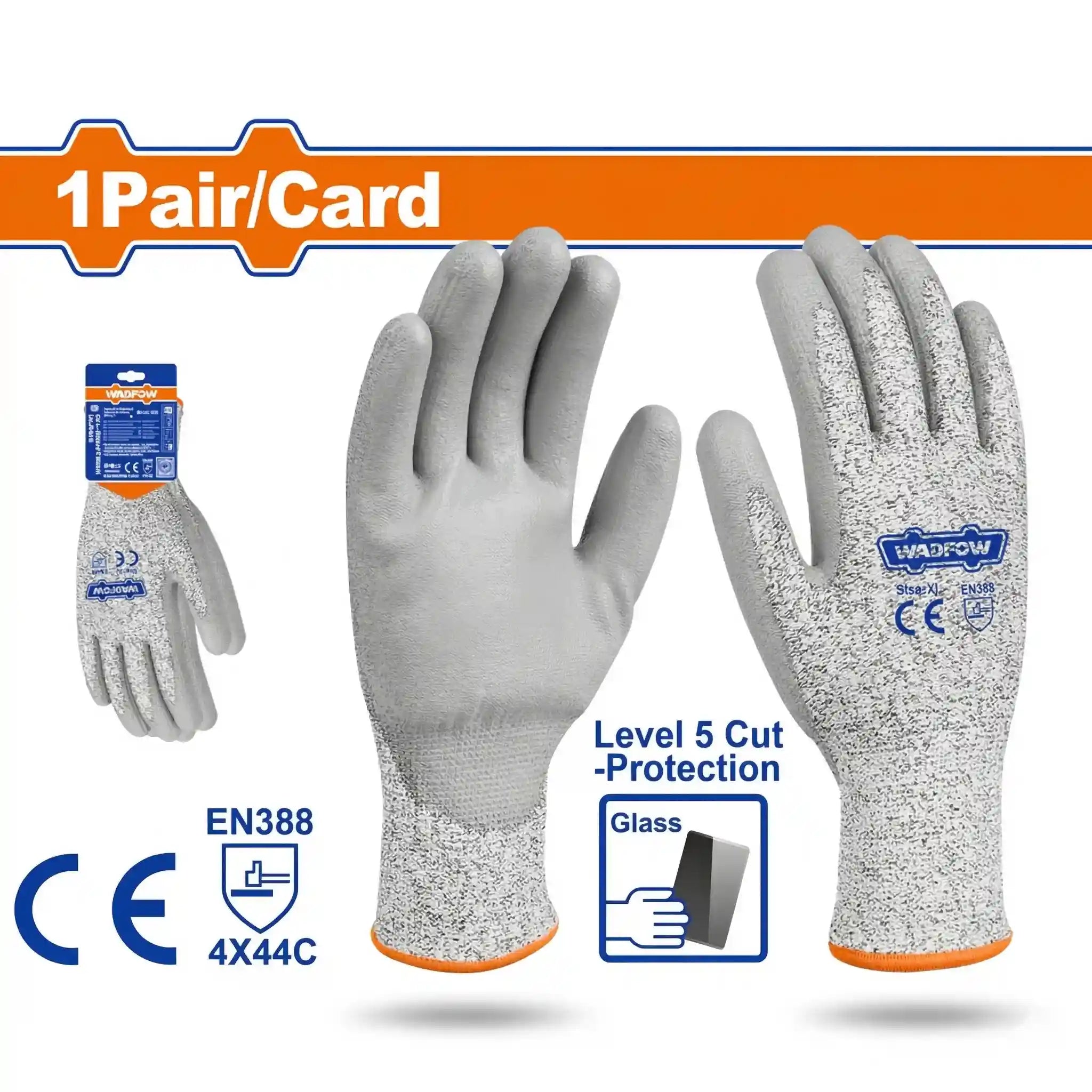 WADFOW Durable Coated Safety Work Gloves
