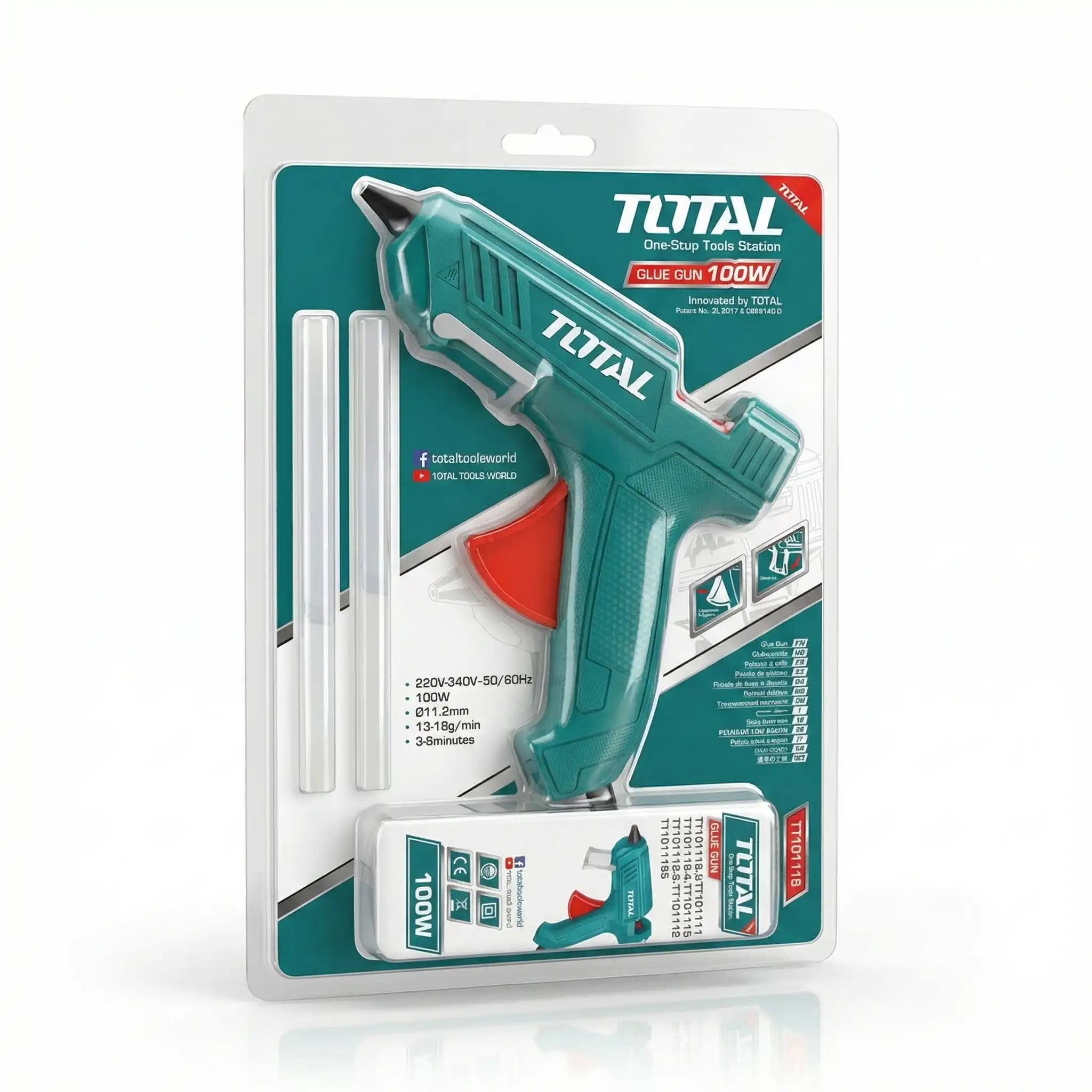 Total 100W Professional Glue Gun - High Capacity Fast Heating