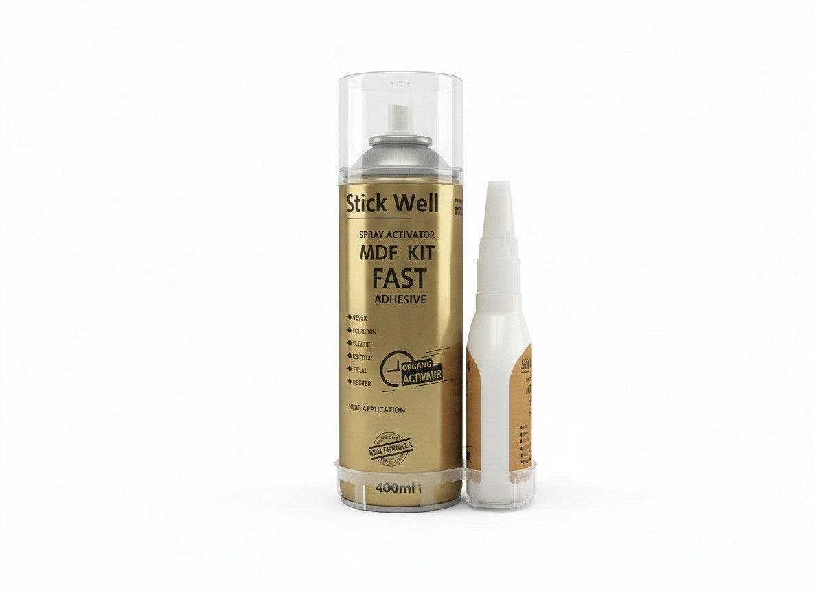 طقم مصلب سبراي Stick Well مع لاصق للأخشاب وMDF - حجم 400 مل