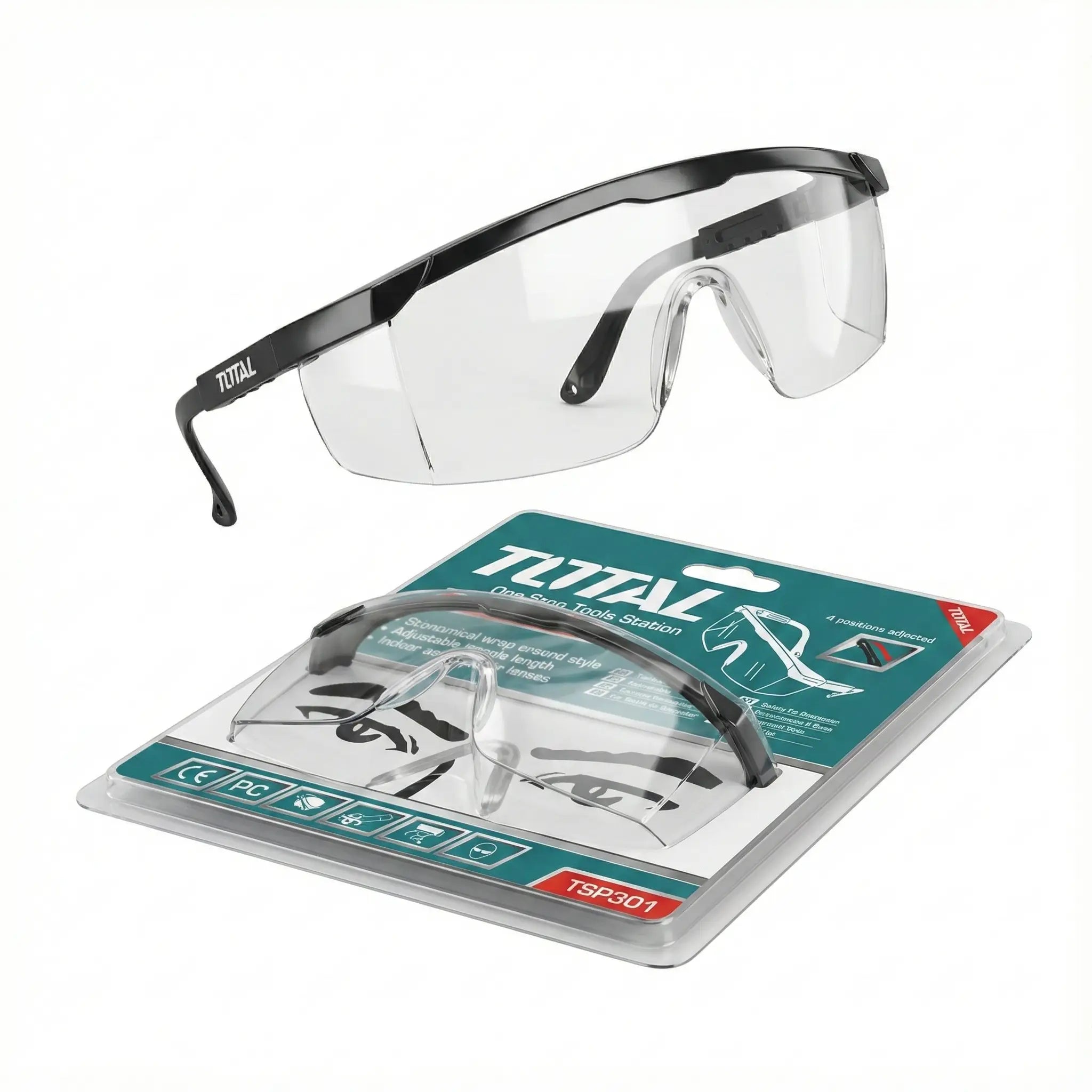 TOTAL Safety Glasses – Clear Protective Eyewear for Professional & General Use