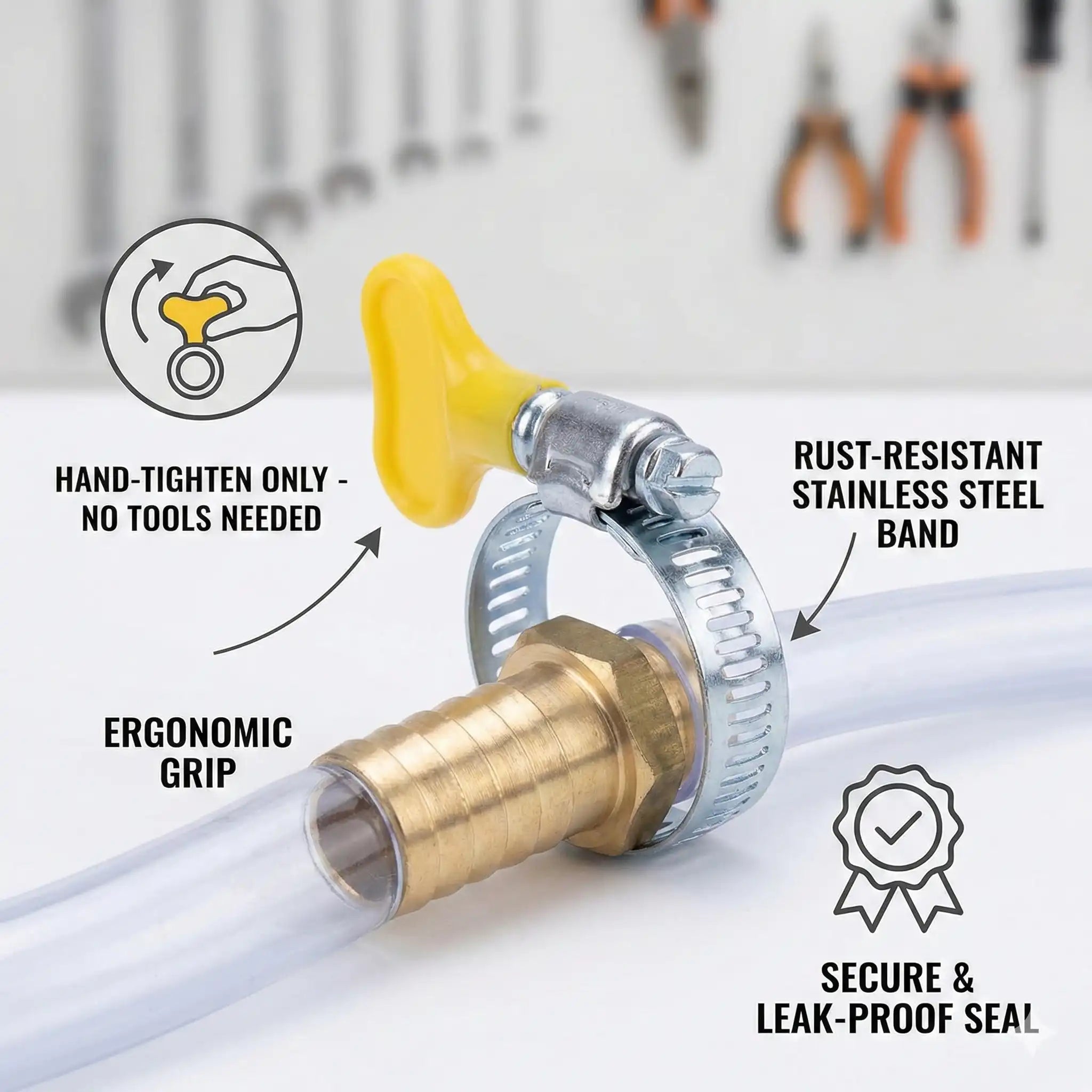 10 Pcs Butterfly Hose Clamp Set – Hand-Tighten Key