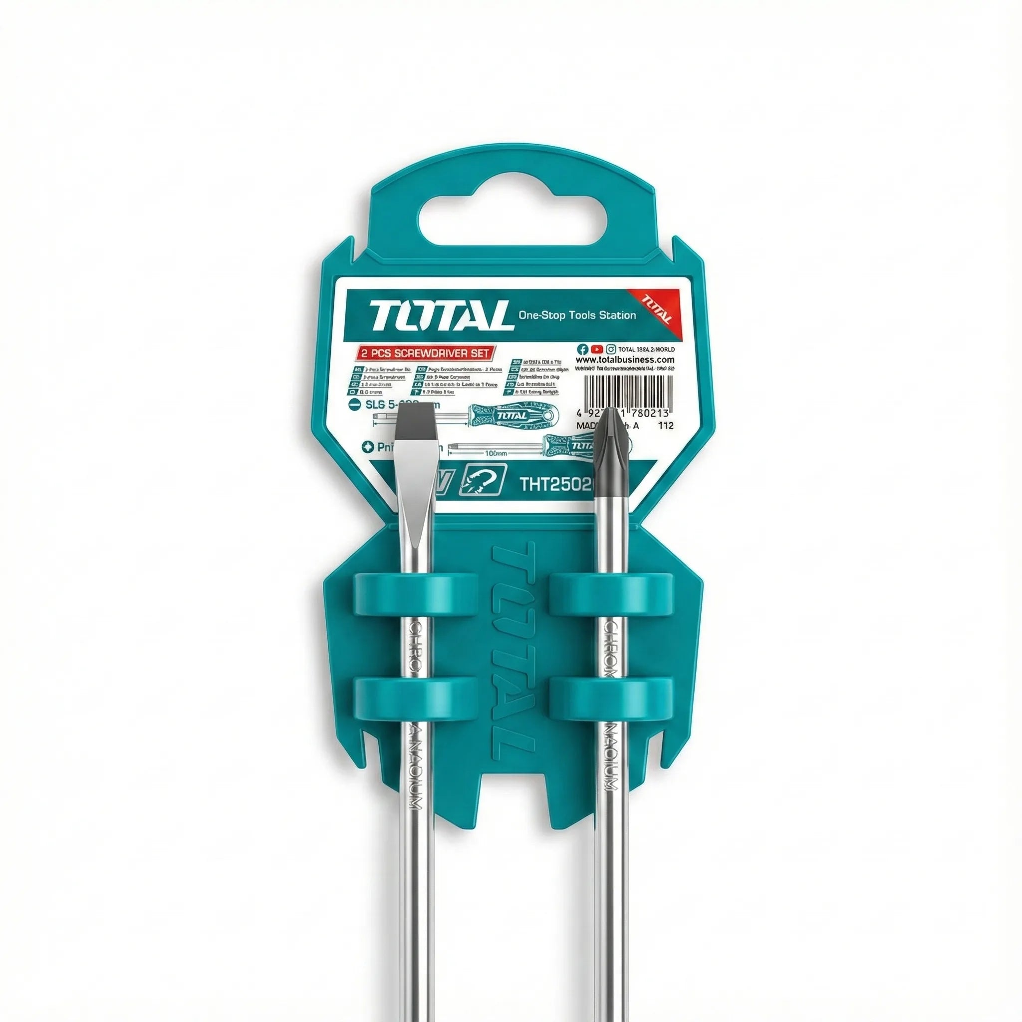 TOTAL 2-Piece Screwdriver Set – Magnetic, Comfortable Handle