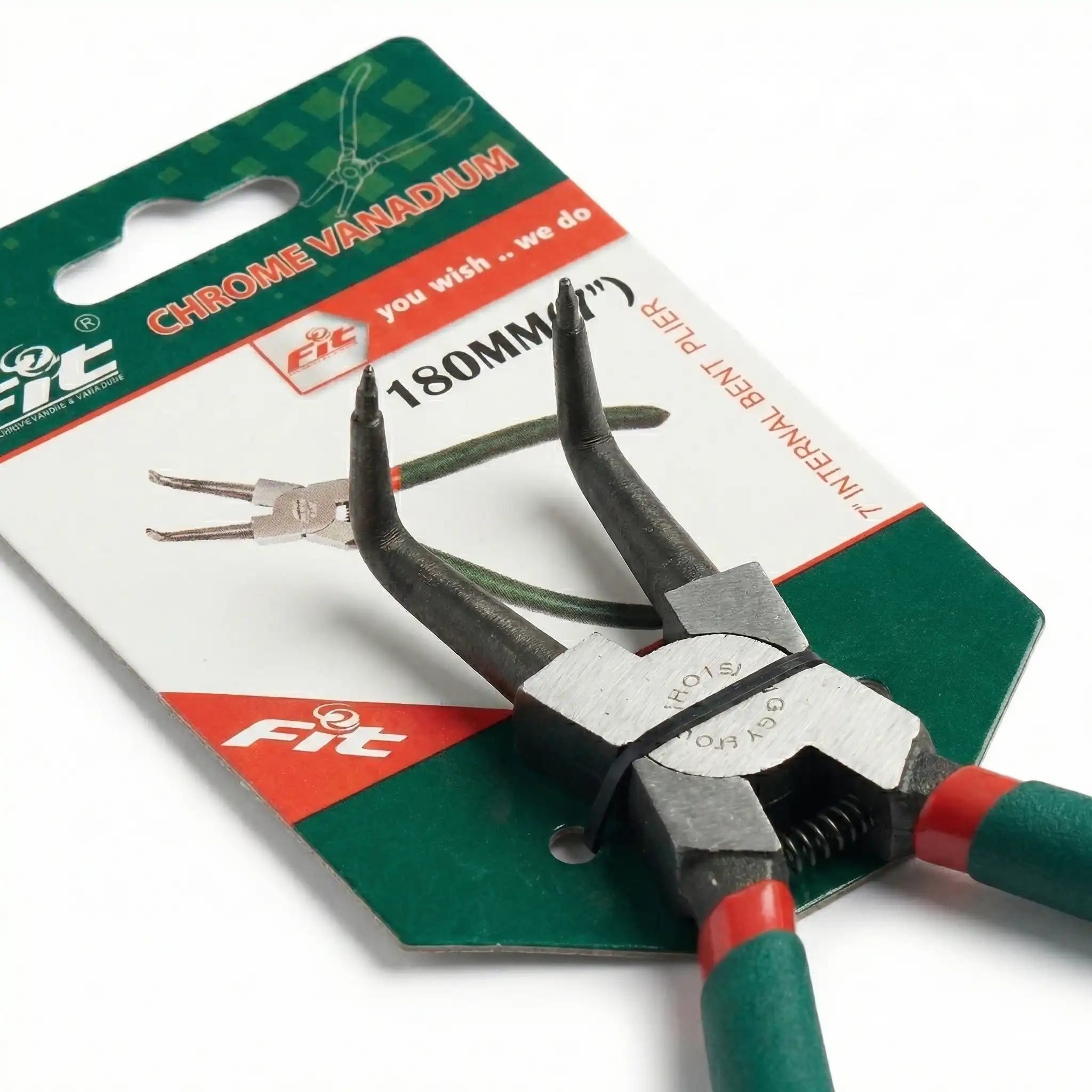 Fit 7" (180mm) Internal Bent Circlip Plier - Chrome Vanadium Industrial Grade
