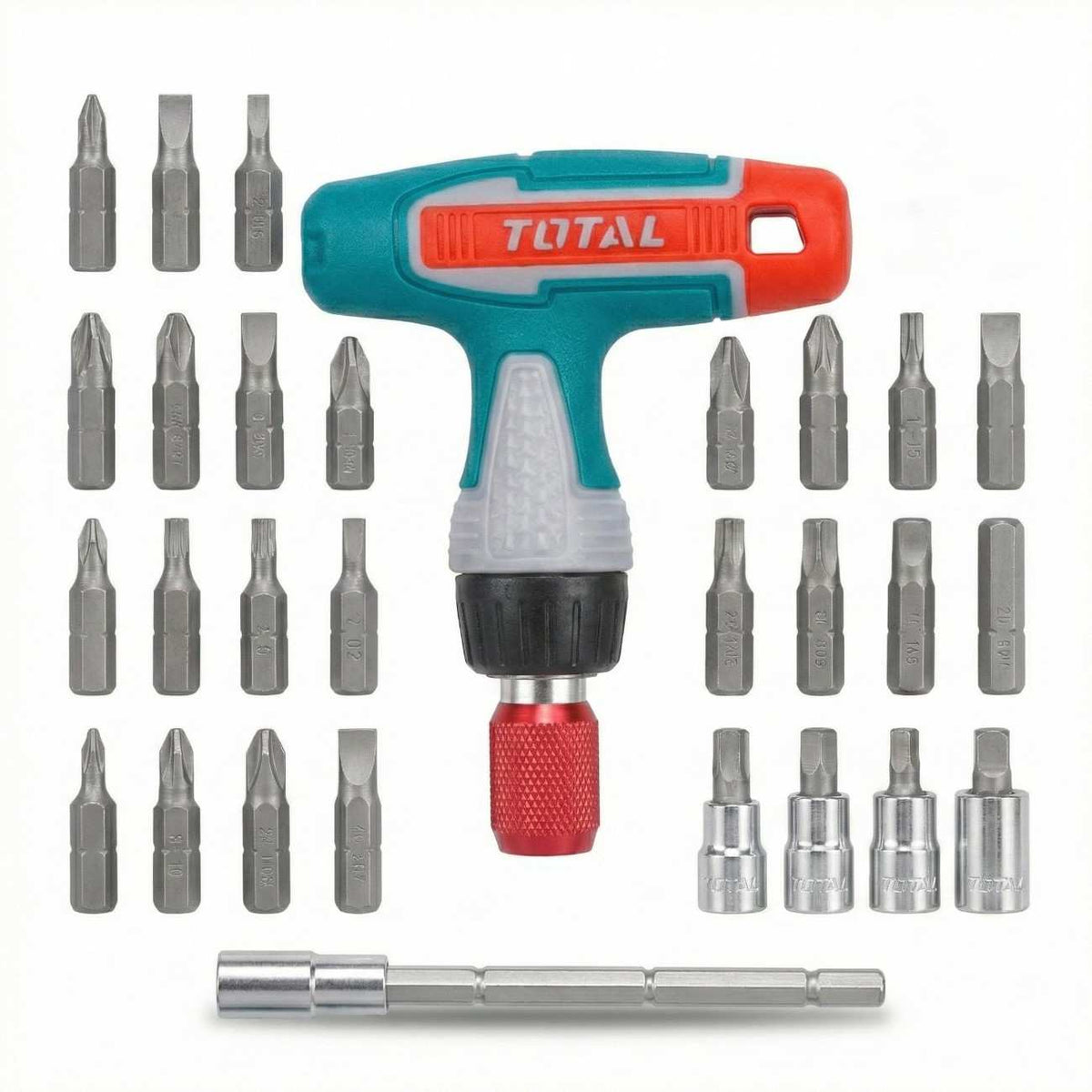 توتال طقم مفكات T-Handle عدد 31 قطعة – قبضة مريحة لعزم أعلى