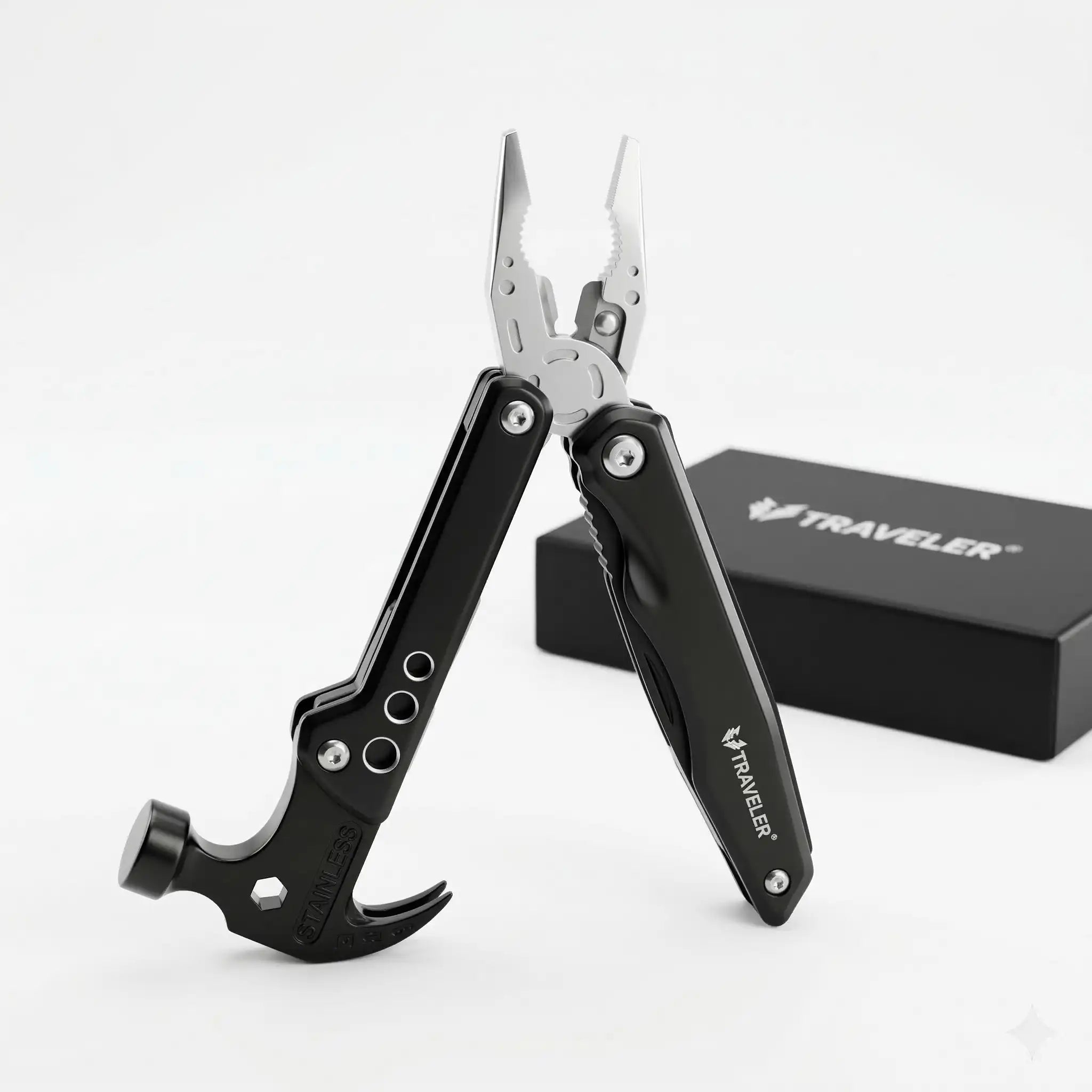 Premium Folding Multi-Tool Pliers – Stainless Steel 9-in-1 Pocket Tool with Knife, Screwdrivers & Wire Cutter