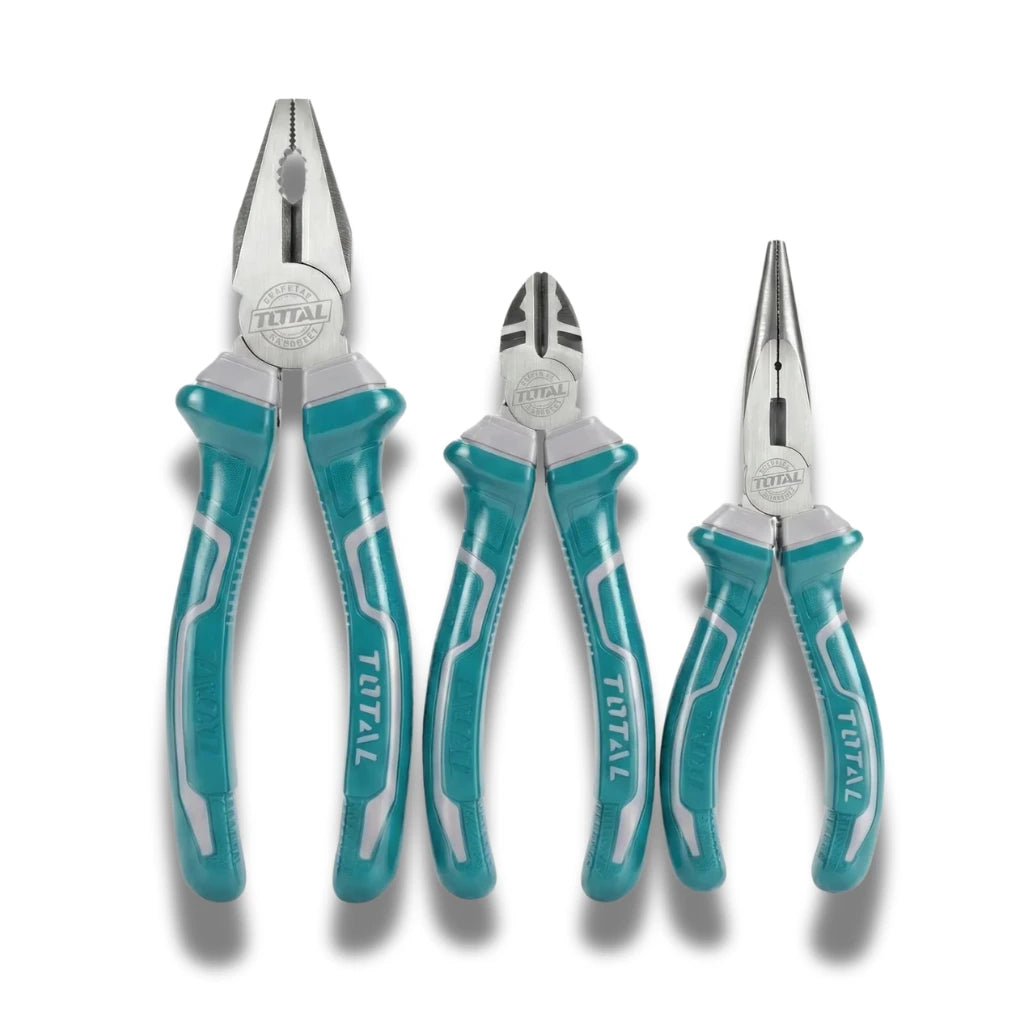TOTAL 3-Piece Professional Pliers Set - Cr-V Steel