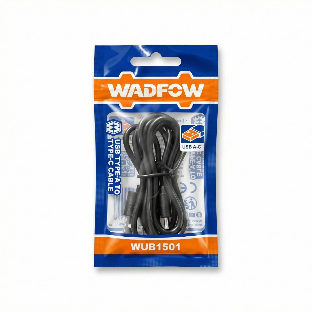 كابل USB Type-A إلى Type-C من وادفو - موديل WUB1501 - للشحن ونقل البيانات للأجهزة الإلكترونية والأدوات الذكية