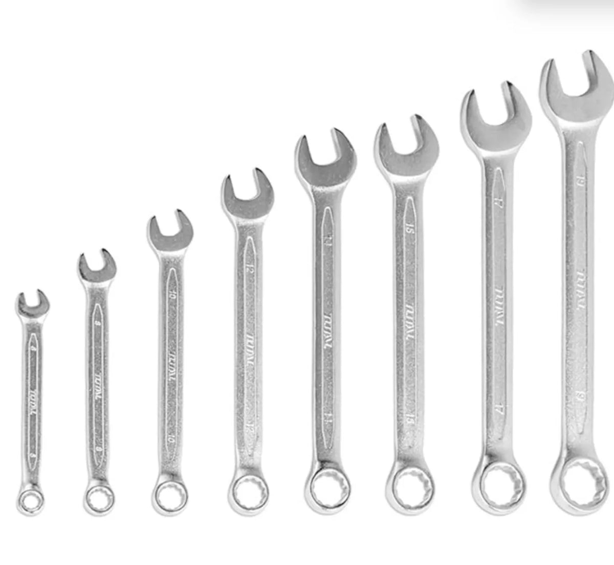 TOTAL 8-Pcs Ratchet Spanner Set - 8-19mm Sizes
