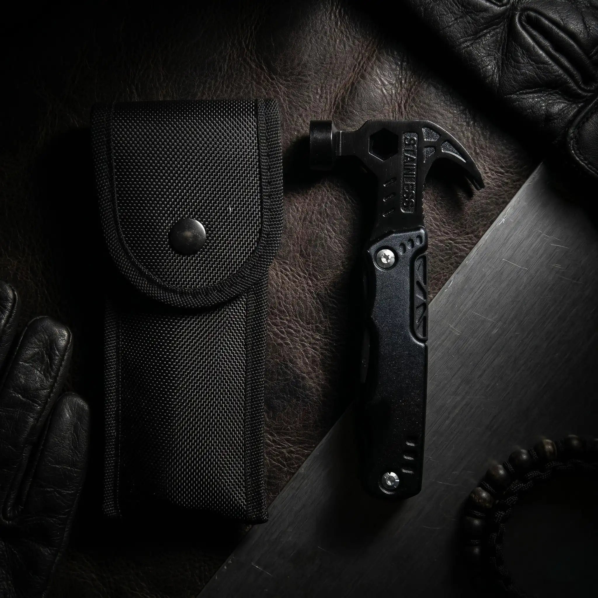 Premium Tactical Multi-Tool Hammer with Pliers, Knife, and Screwdriver Bits - Survival & Emergency Gear