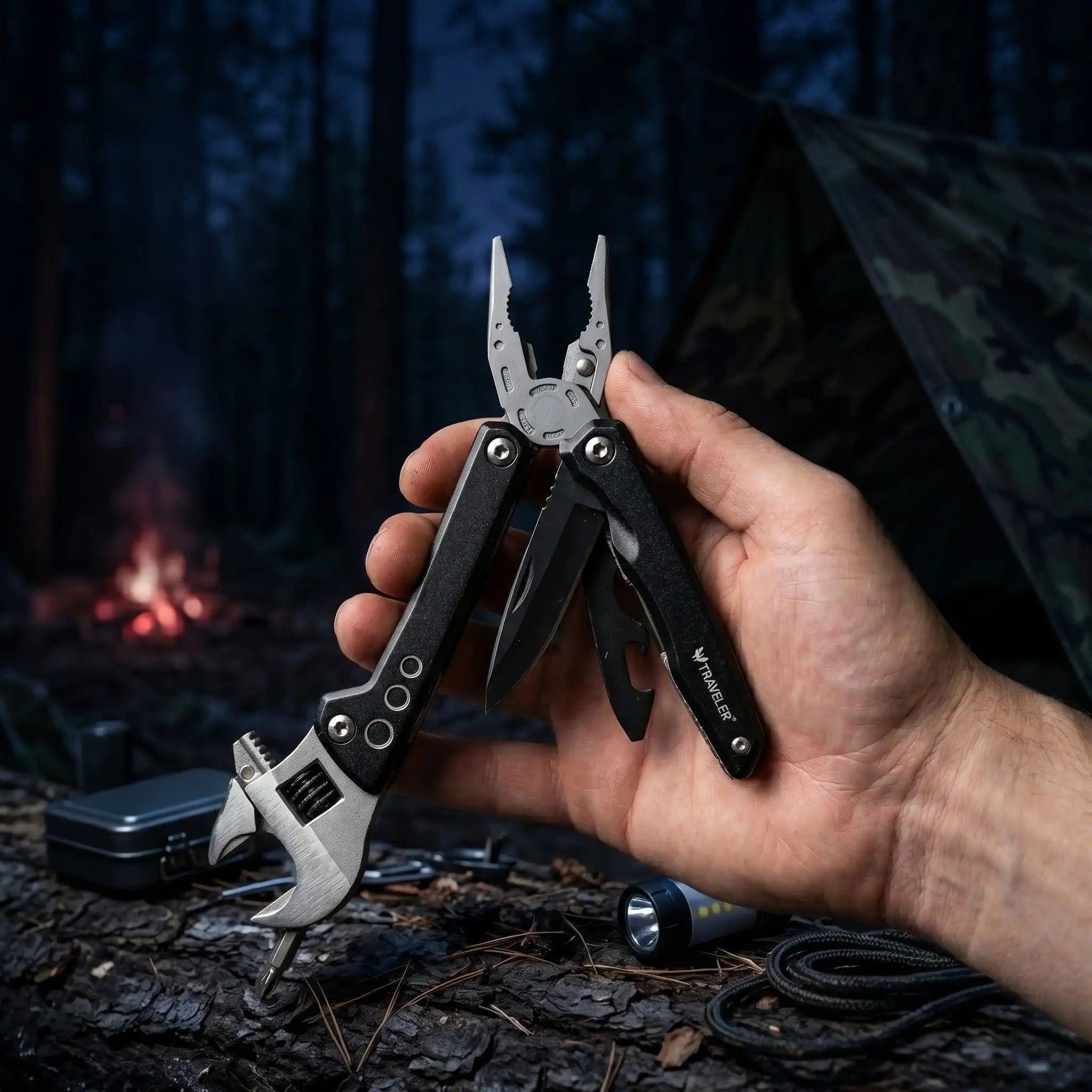 Premium Adjustable Wrench Multi-Tool – Tactical EDC Gear with Pliers & Screwdrivers