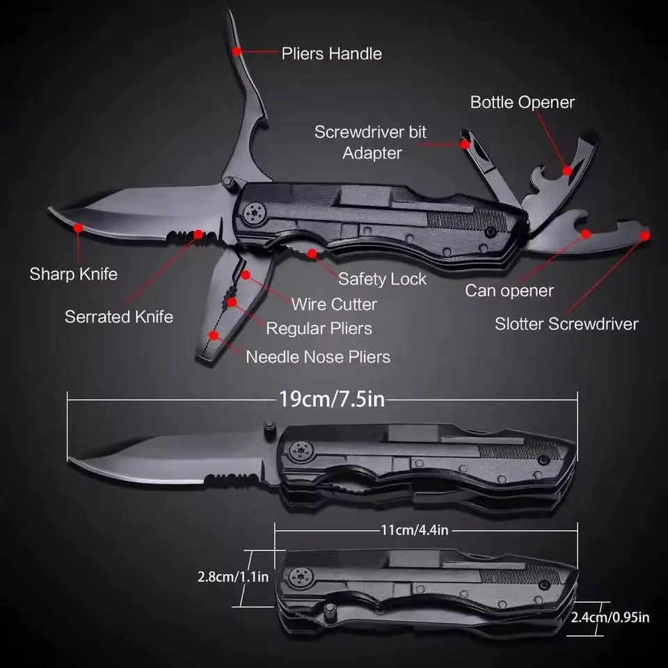 14-in-1 tactical multi-tool pliers matte black - image 7
