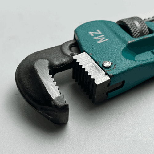 8-Inch heavy-duty pipe wrench.