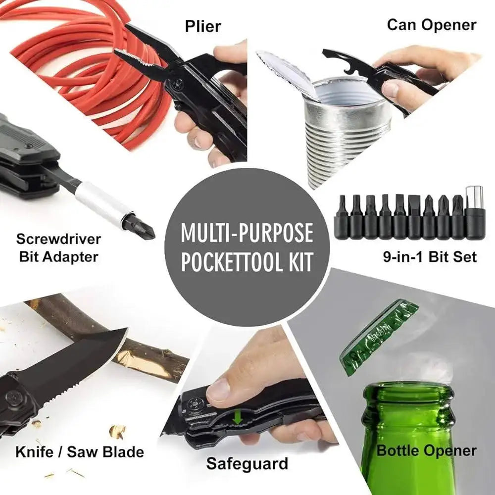 14-in-1 tactical multi-tool pliers matte black - image 8