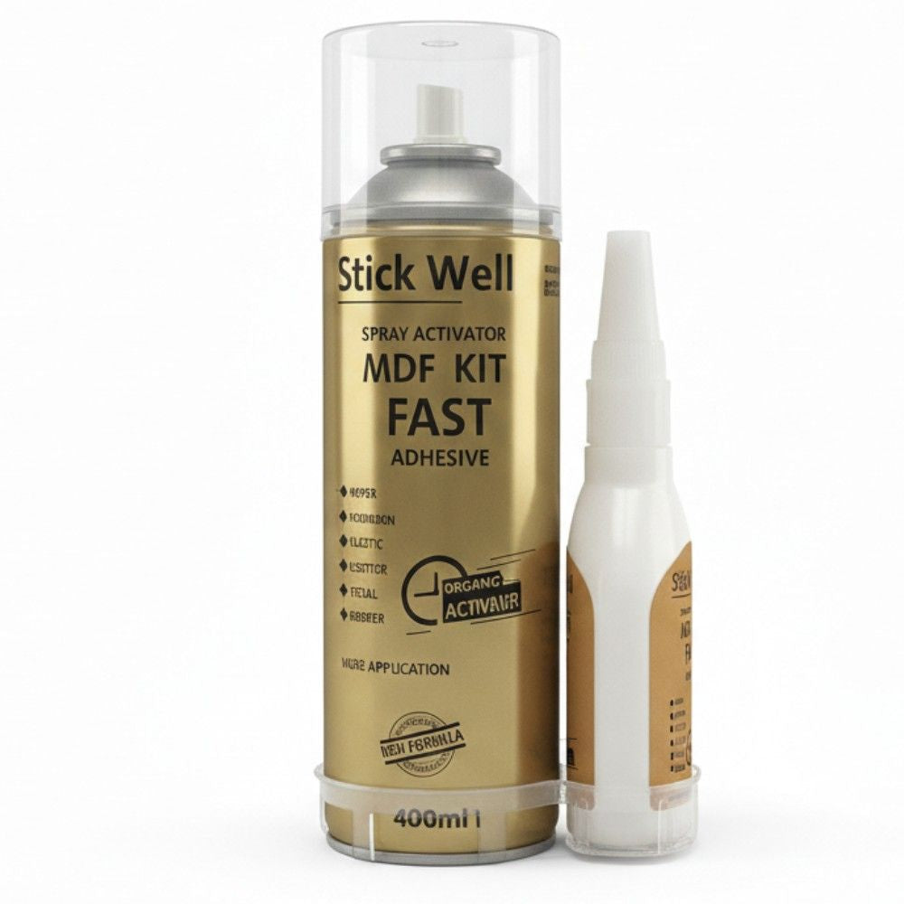 طقم مصلب سبراي Stick Well مع لاصق للأخشاب وMDF - حجم 400 مل