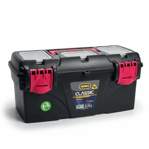 Tool Box with Organizer Red & Black from Mano