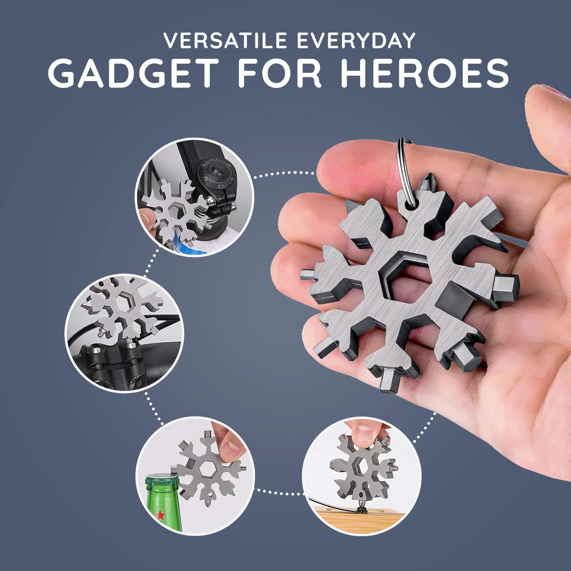 Snow Flake screwdriver multi hand tool - 8pins (silver) - EQUIPE - إيكويب