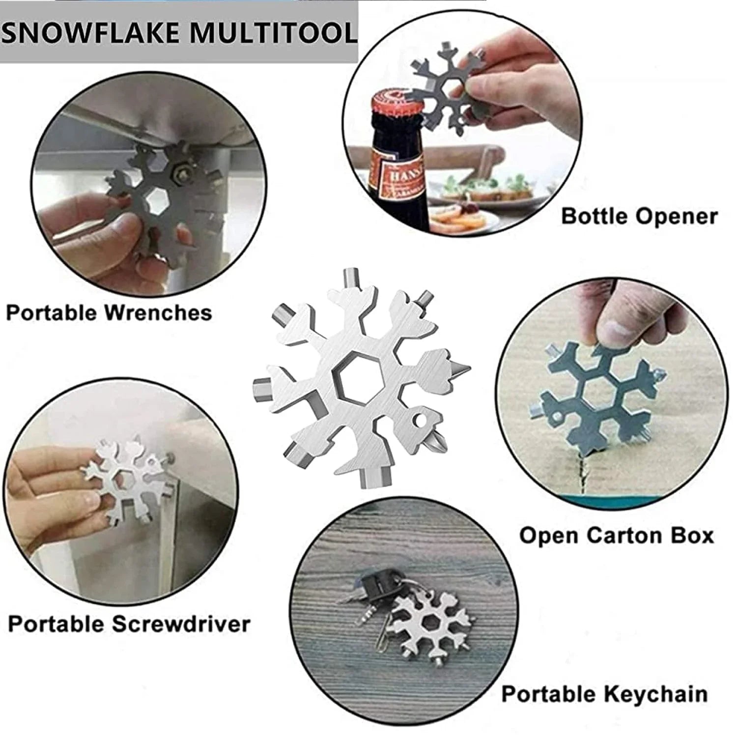 Snow Flake screwdriver multi hand tool - 8pins (silver) - EQUIPE - إيكويب