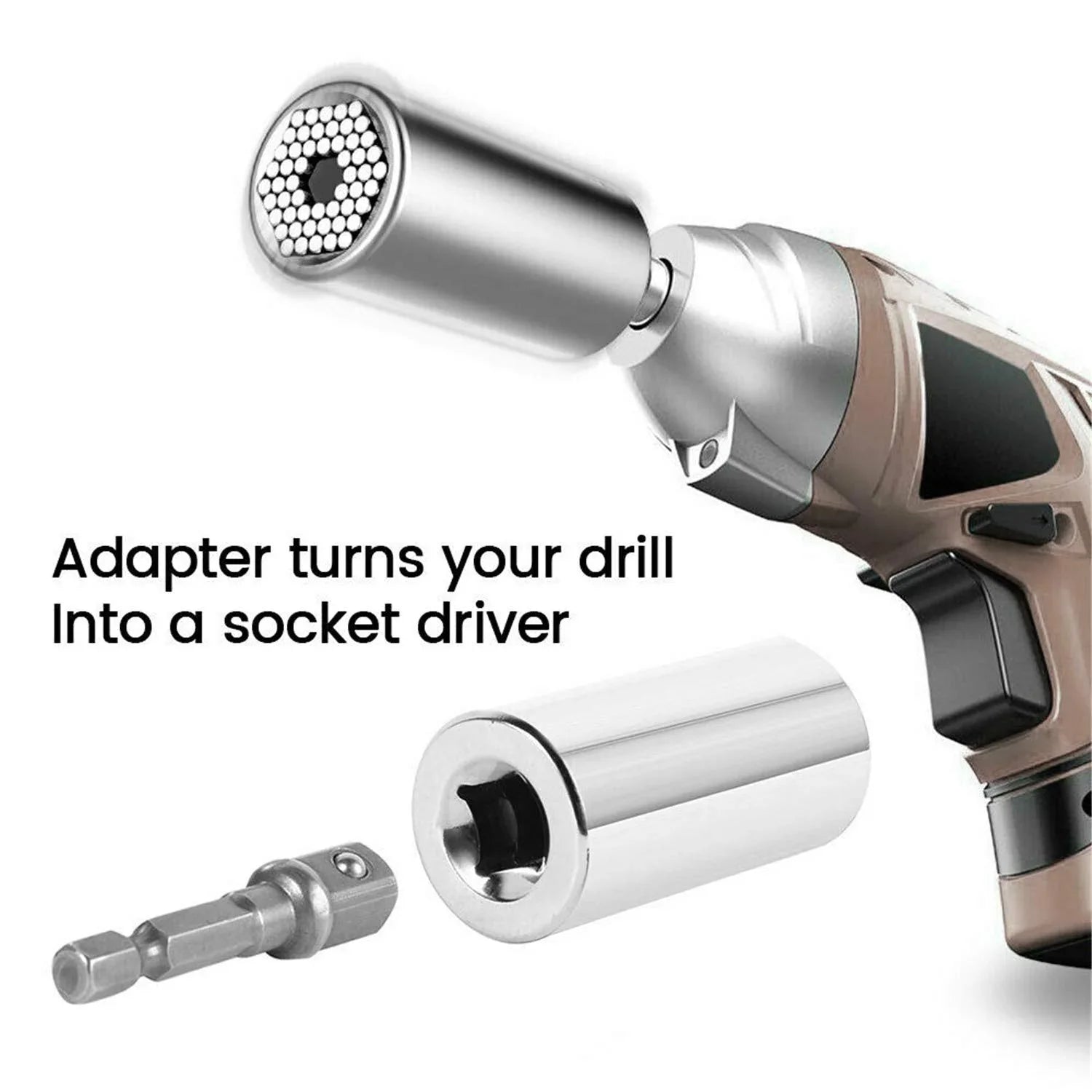 Universal Socket Tool Set with Power Drill Adapter – 7mm to 19mm - EQUIPE - إيكويب