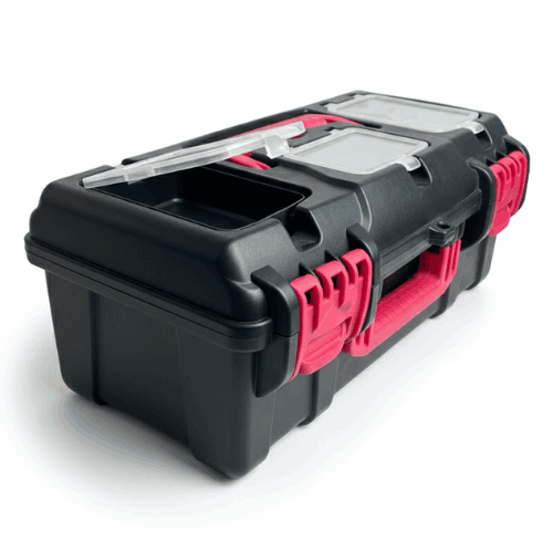 Tool Box with Organizer Red & Black from Mano